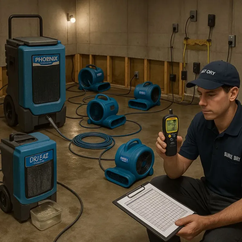 Structural Drying and Dehumidification process in Stanley, VA